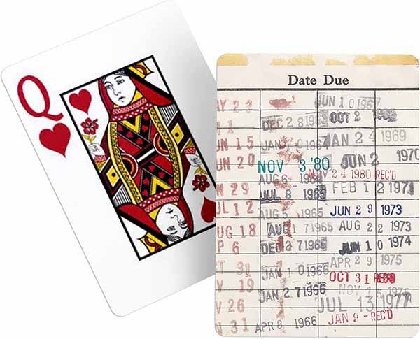 Library Book Checkout Playing Cards