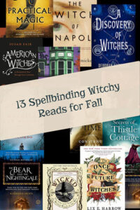 13 Spellbinding Picks on a background of overlapping book covers