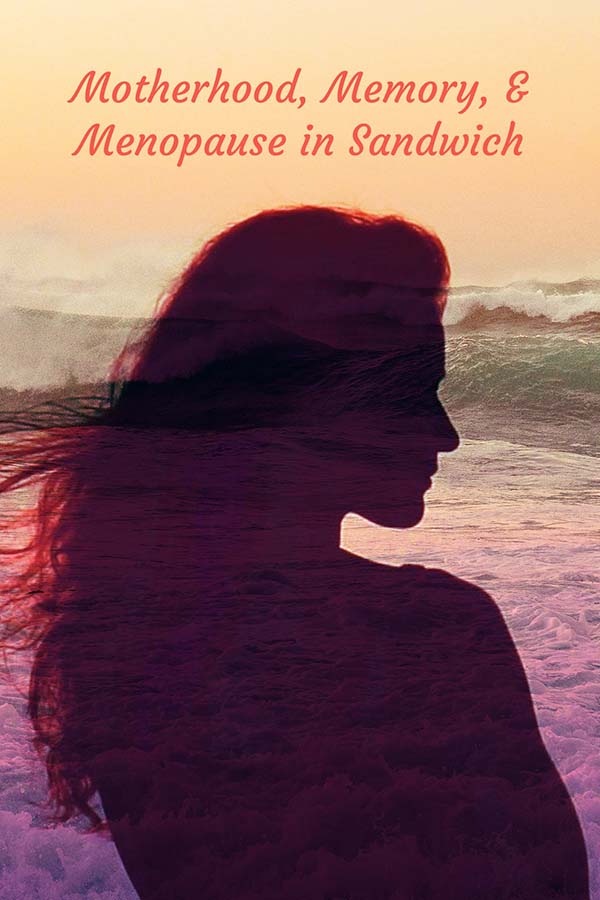 BR_Sandwich_Themes Silhouette of a woman overlaid on crashing waves. Motherhood, Memory & Menopause in Sandwich