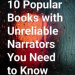Closeup of headlight through rainy glass with overlay text 10 popular books with unreliable narrators you need to know