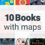 Collage of books with maps and text overlay 10 books with maps