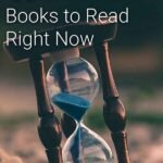 Hourglass on a rocky ground with text overlay 19 time travel books to read right now