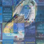 Collage of book covers and balloons shaped like the number 40