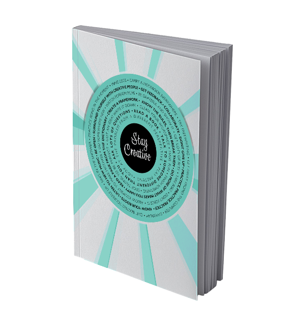 Notebook with the words Stay Creative on the front