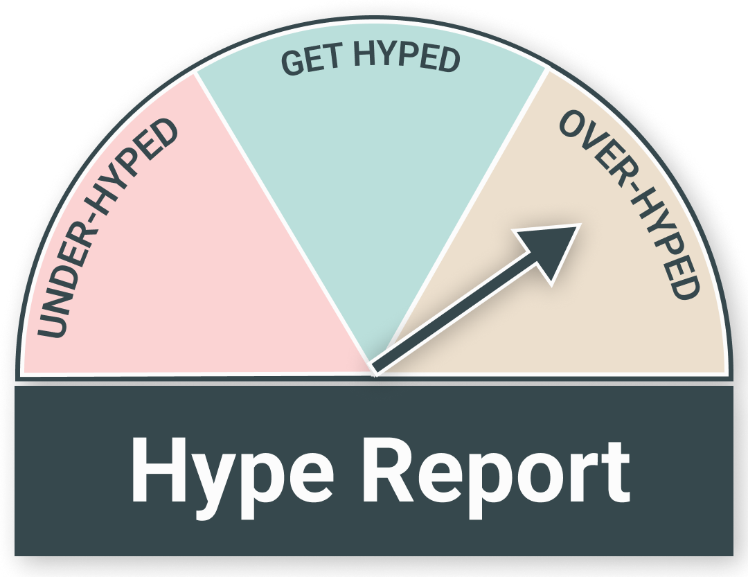Hype Report Meter set at "Over-Hyped"