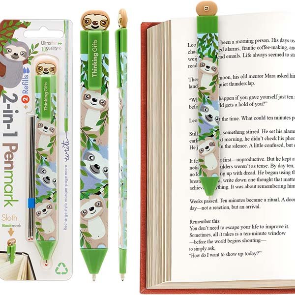 Flat Pen Bookmark - Sloth