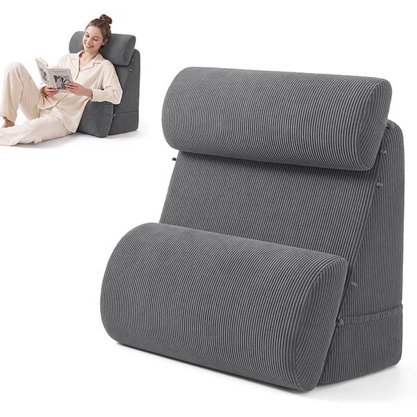 grey reading pillow